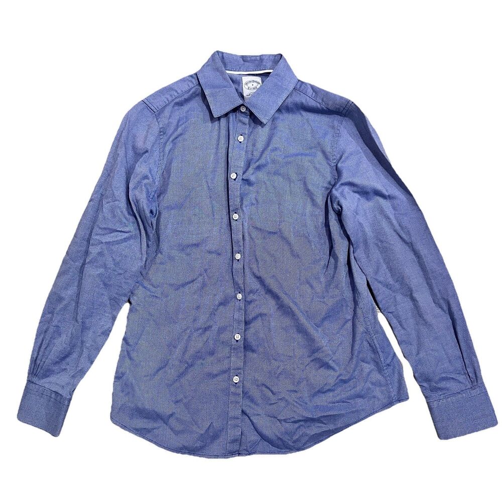 Brooks Brothers Men’s Blue Oxford Dress Shirt Size 8 Fitted 100% Cotton Preppy
